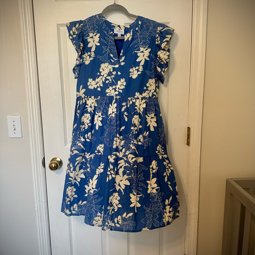 Floral Blue and White Dress